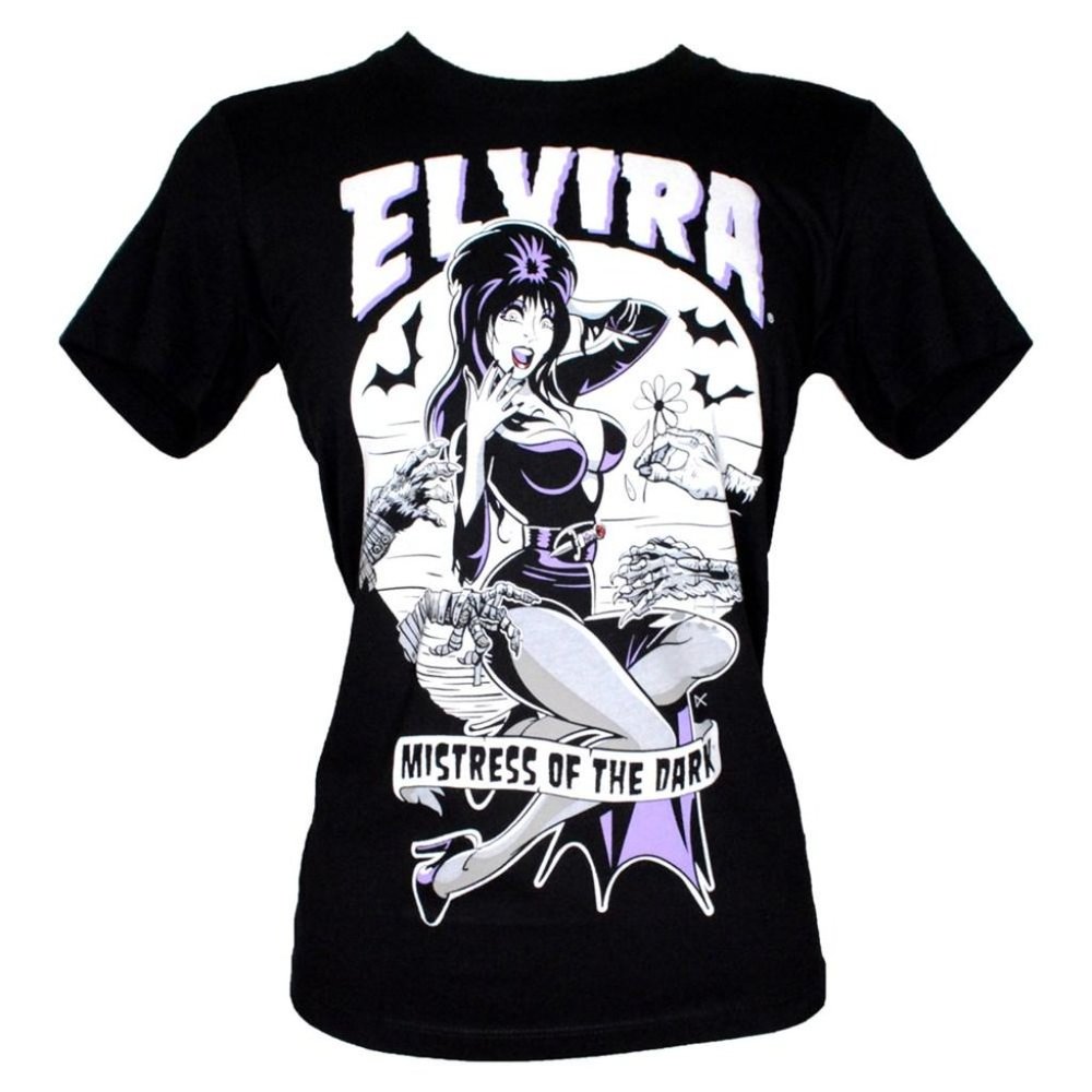 One 3XL Left!! Elvira Mistress of the Dark Unisex Black Short Sleeve Graphic Tee